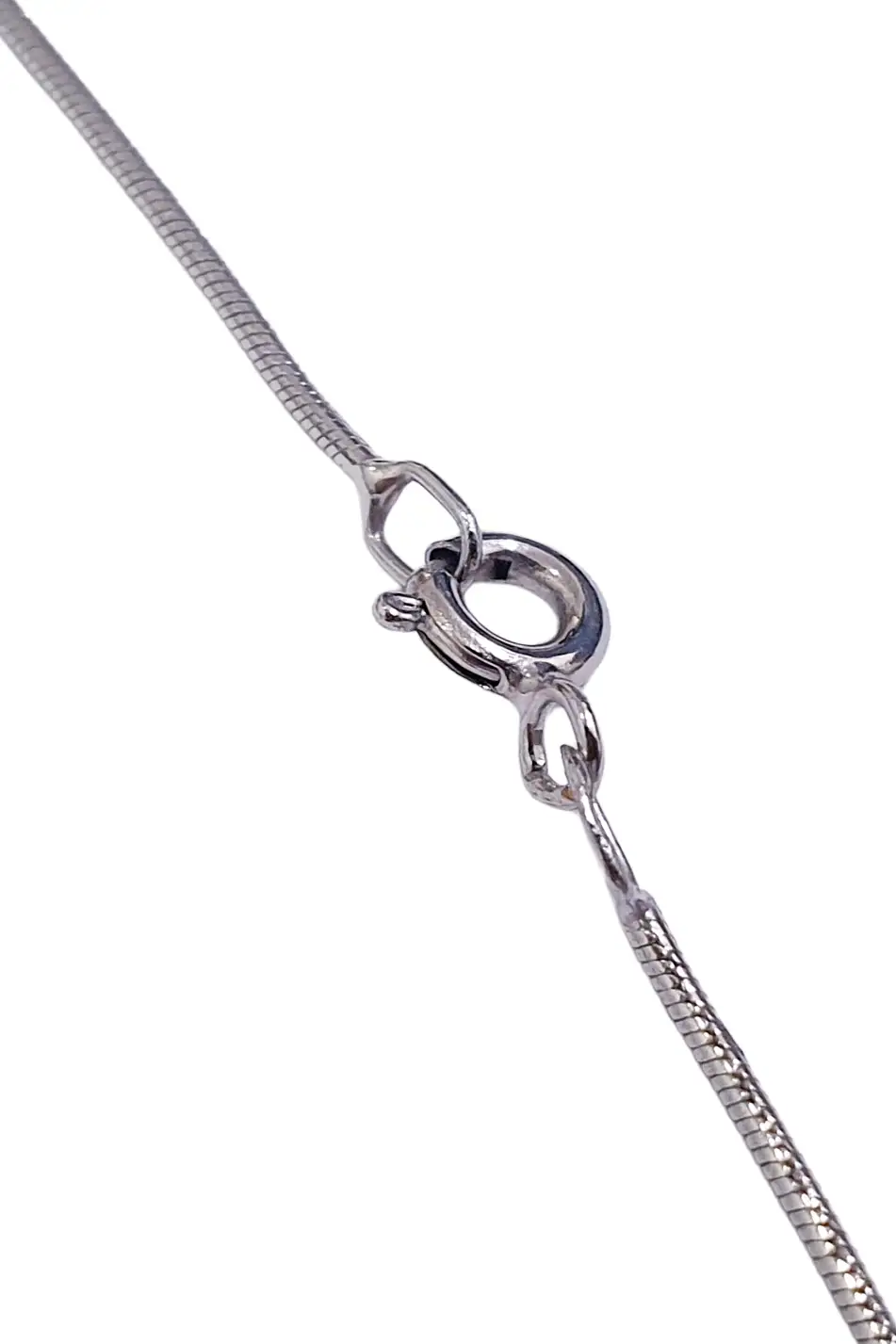 Detalhe fecho mola fio ouro branco 800‰ rabo de rato 32144