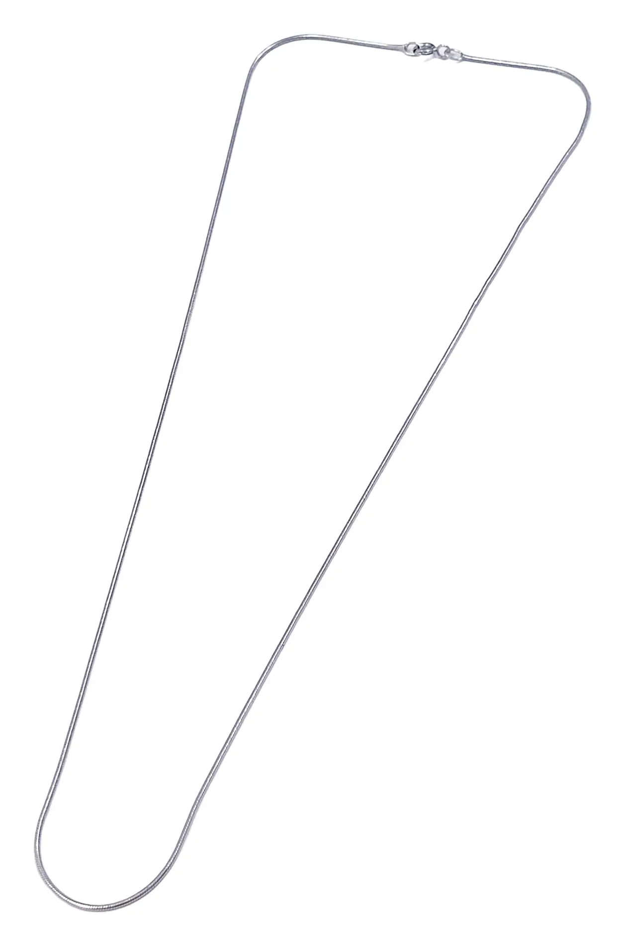 Fio completo ouro branco 800‰ malha rabo de rato semi-rígida 45cm 0,8mm feminino