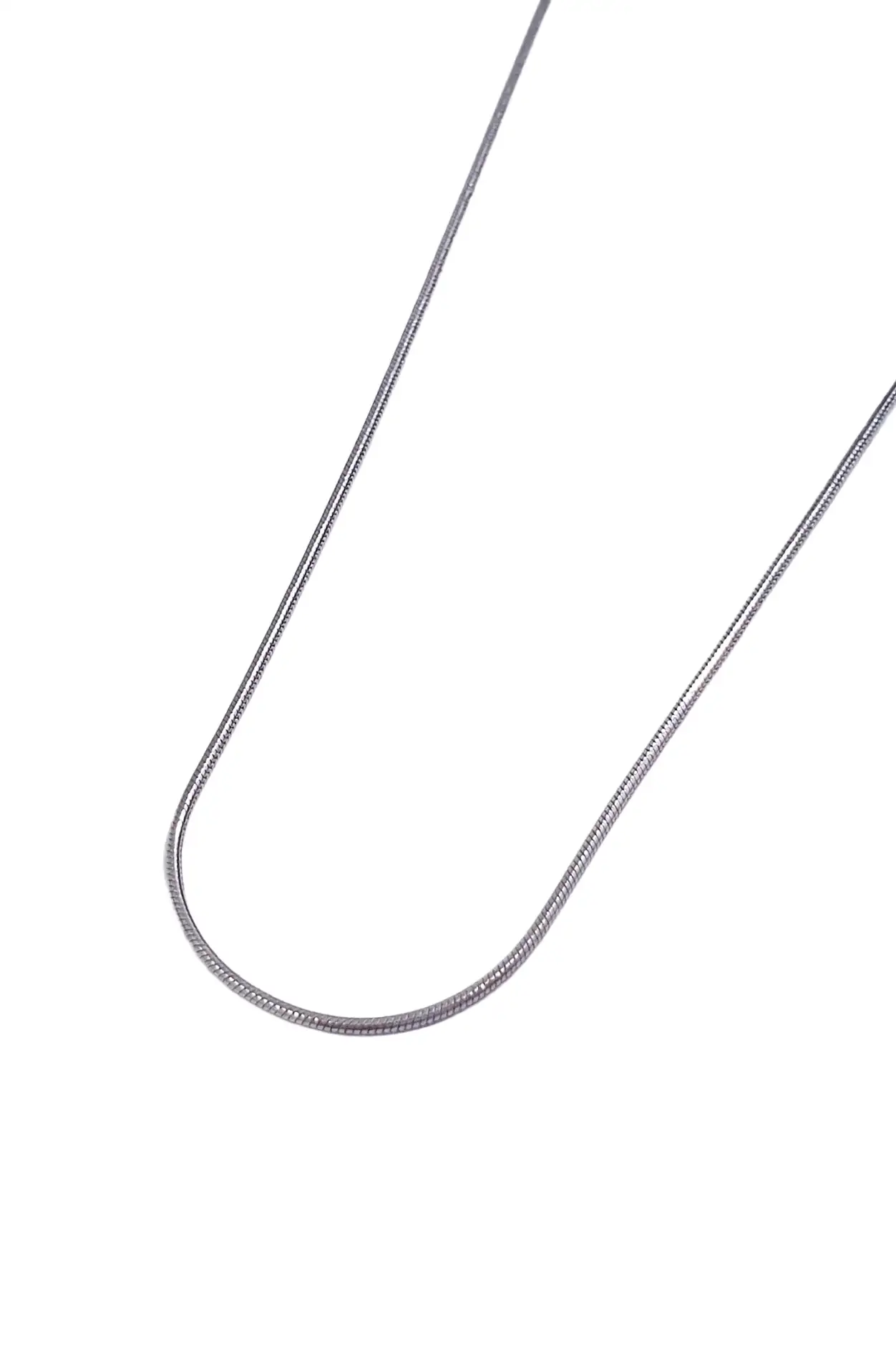 Fio ouro branco 800‰ malha rabo de rato semi-rígida 45cm 0,8mm feminino
